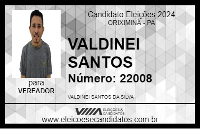 Candidato VALDINEI SANTOS 2024 - ORIXIMINÁ - Eleições