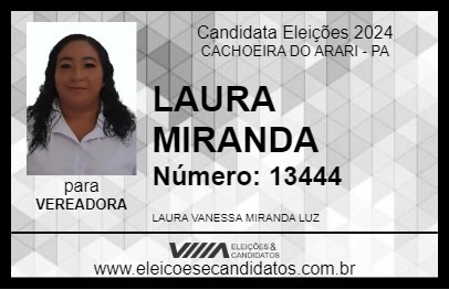 Candidato LAURA MIRANDA 2024 - CACHOEIRA DO ARARI - Eleições