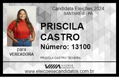 Candidato PRISCILA CASTRO  2024 - SANTARÉM - Eleições