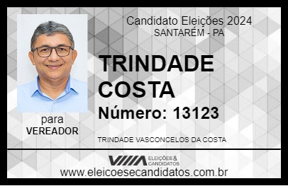 Candidato TRINDADE COSTA 2024 - SANTARÉM - Eleições