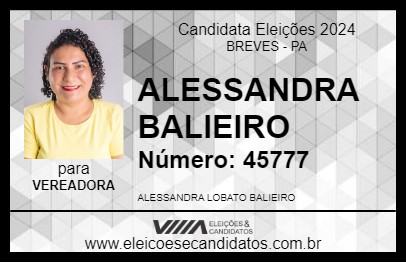 Candidato ALESSANDRA BALIEIRO 2024 - BREVES - Eleições