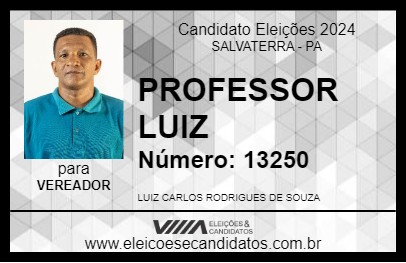 Candidato PROFESSOR LUIZ 2024 - SALVATERRA - Eleições