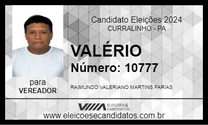 Candidato VALÉRIO 2024 - CURRALINHO - Eleições