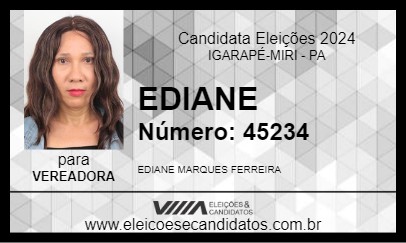 Candidato EDIANE 2024 - IGARAPÉ-MIRI - Eleições