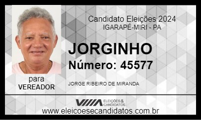 Candidato JORGINHO 2024 - IGARAPÉ-MIRI - Eleições