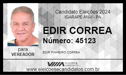 Candidato EDIR CORREA 2024 - IGARAPÉ-MIRI - Eleições