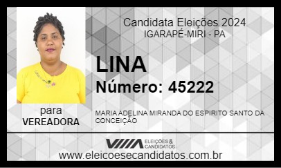 Candidato LINA 2024 - IGARAPÉ-MIRI - Eleições