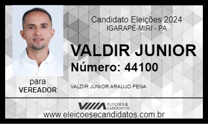 Candidato VALDIR JUNIOR 2024 - IGARAPÉ-MIRI - Eleições