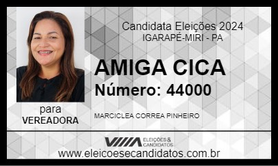 Candidato AMIGA CICA 2024 - IGARAPÉ-MIRI - Eleições