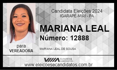 Candidato MARIANA LEAL 2024 - IGARAPÉ-MIRI - Eleições