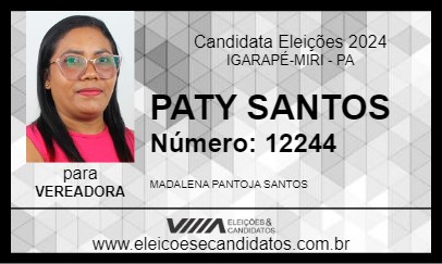 Candidato PATY SANTOS 2024 - IGARAPÉ-MIRI - Eleições