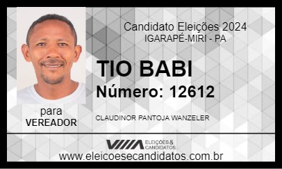 Candidato TIO BABI 2024 - IGARAPÉ-MIRI - Eleições