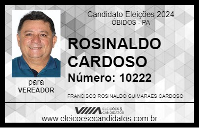 Candidato ROSINALDO CARDOSO 2024 - ÓBIDOS - Eleições