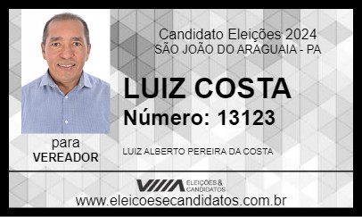 Candidato LUIZ COSTA 2024 - SÃO JOÃO DO ARAGUAIA - Eleições