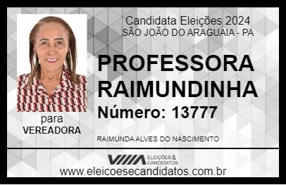 Candidato PROFESSORA RAIMUNDINHA 2024 - SÃO JOÃO DO ARAGUAIA - Eleições