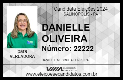 Candidato DANIELLE OLIVEIRA 2024 - SALINÓPOLIS - Eleições