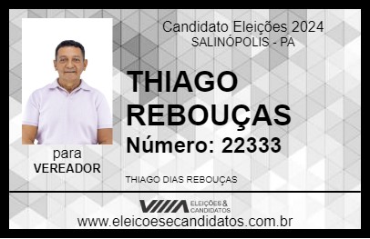 Candidato THIAGO REBOUÇAS 2024 - SALINÓPOLIS - Eleições