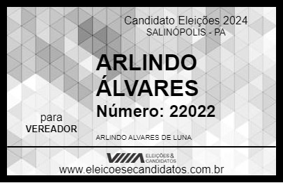 Candidato ARLINDO ÁLVARES 2024 - SALINÓPOLIS - Eleições