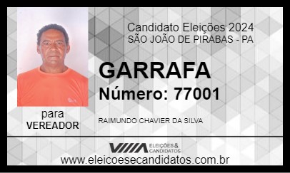 Candidato GARRAFA 2024 - SÃO JOÃO DE PIRABAS - Eleições