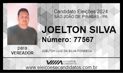 Candidato JOELTON SILVA 2024 - SÃO JOÃO DE PIRABAS - Eleições