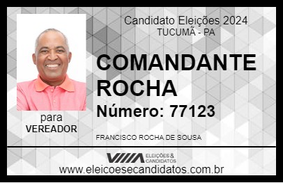 Candidato COMANDANTE ROCHA 2024 - TUCUMÃ - Eleições