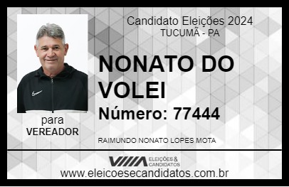 Candidato NONATO DO VOLEI 2024 - TUCUMÃ - Eleições