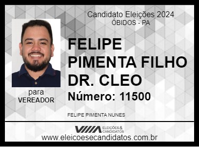 Candidato FELIPE PIMENTA FILHO DR. CLEO 2024 - ÓBIDOS - Eleições