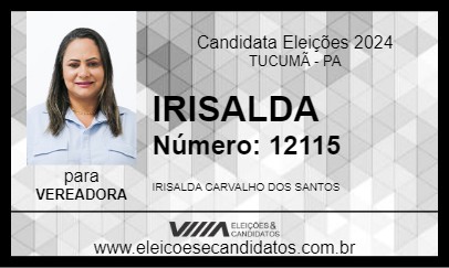 Candidato IRISALDA 2024 - TUCUMÃ - Eleições