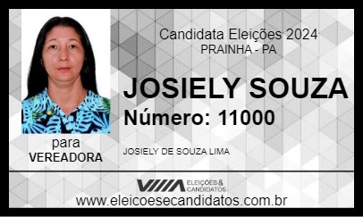 Candidato JOSIELY SOUZA 2024 - PRAINHA - Eleições