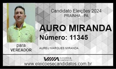 Candidato AURO MIRANDA 2024 - PRAINHA - Eleições