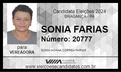 Candidato SONIA FARIAS 2024 - BRAGANÇA - Eleições