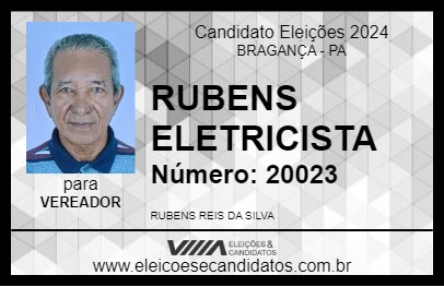 Candidato RUBENS ELETRICISTA 2024 - BRAGANÇA - Eleições