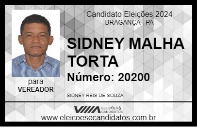 Candidato SIDNEY MALHA TORTA 2024 - BRAGANÇA - Eleições