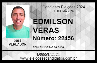 Candidato EDMILSON VERAS 2024 - TUCUMÃ - Eleições