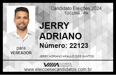 Candidato JERRY ADRIANO 2024 - TUCUMÃ - Eleições