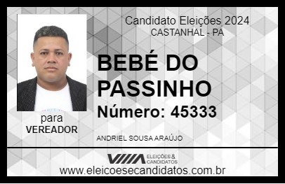 Candidato BEBÉ DO PASSINHO 2024 - CASTANHAL - Eleições