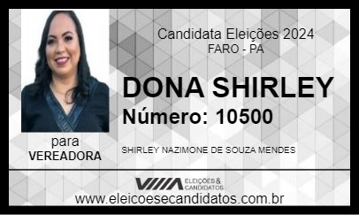 Candidato DONA SHIRLEY 2024 - FARO - Eleições