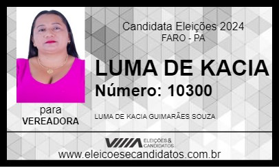 Candidato LUMA DE KACIA 2024 - FARO - Eleições