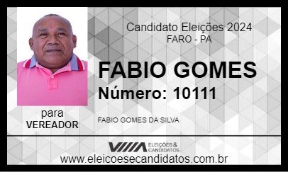 Candidato FABIO GOMES 2024 - FARO - Eleições