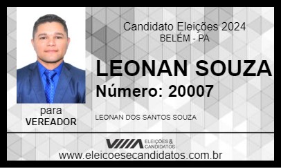 Candidato LEONAN SOUZA 2024 - BELÉM - Eleições