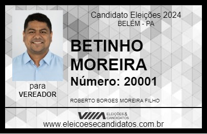 Candidato BETINHO MOREIRA 2024 - BELÉM - Eleições