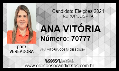 Candidato ANA VITÓRIA 2024 - RURÓPOLIS - Eleições