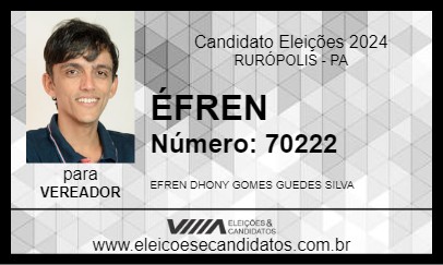 Candidato ÉFREN 2024 - RURÓPOLIS - Eleições