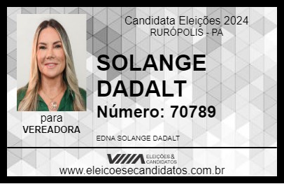 Candidato SOLANGE DADALT 2024 - RURÓPOLIS - Eleições