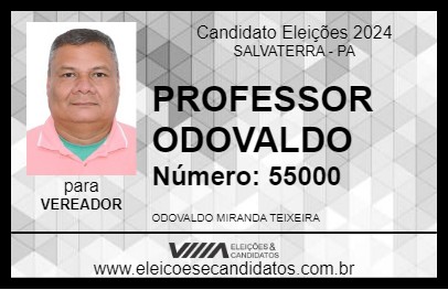 Candidato PROFESSOR ODOVALDO 2024 - SALVATERRA - Eleições