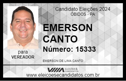 Candidato EMERSON CANTO 2024 - ÓBIDOS - Eleições