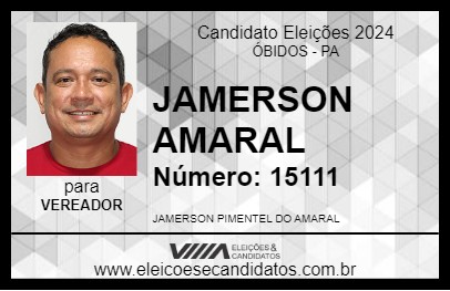 Candidato JAMERSON AMARAL 2024 - ÓBIDOS - Eleições