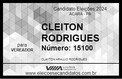 Candidato CLEITON RODRIGUES 2024 - ACARÁ - Eleições