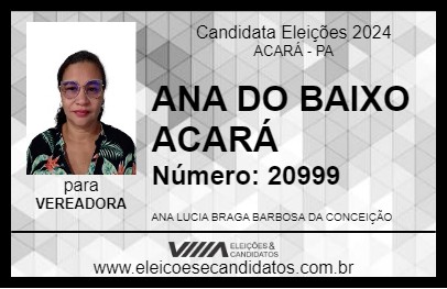 Candidato ANA DO BAIXO ACARÁ 2024 - ACARÁ - Eleições