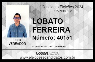 Candidato LOBATO FERREIRA 2024 - PRAINHA - Eleições